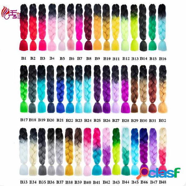 Ombre jumbo braiding hair synthetic two tone hair color