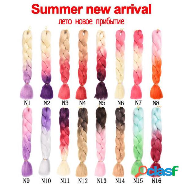 Ombre kanekalon jumbo braids synthetic braiding hair 60color