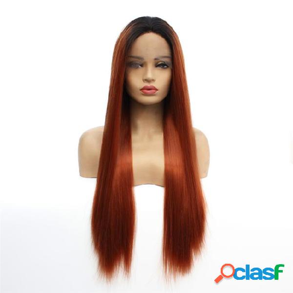 Ombre synthetic lace front wigs straight hair 1b/30 color