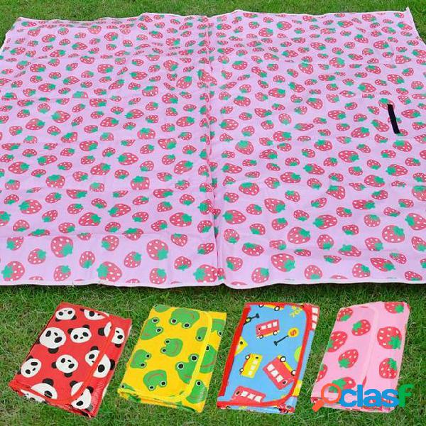 Outdoor baby game panda pad car mat red yellow beach