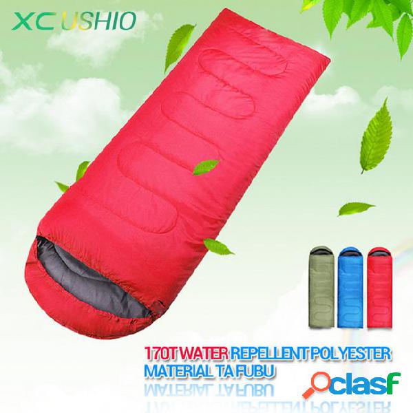 Outdoor camping sleeping bag adult children envelope hooded