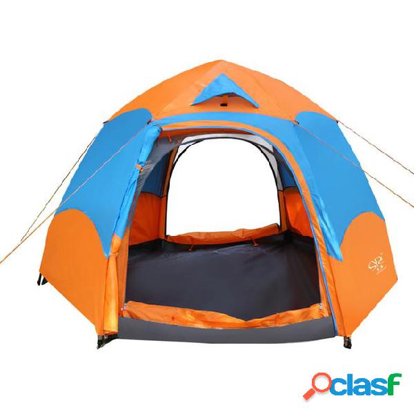 Outdoor camping tent 5-8 peraon double hexagonal waterproof