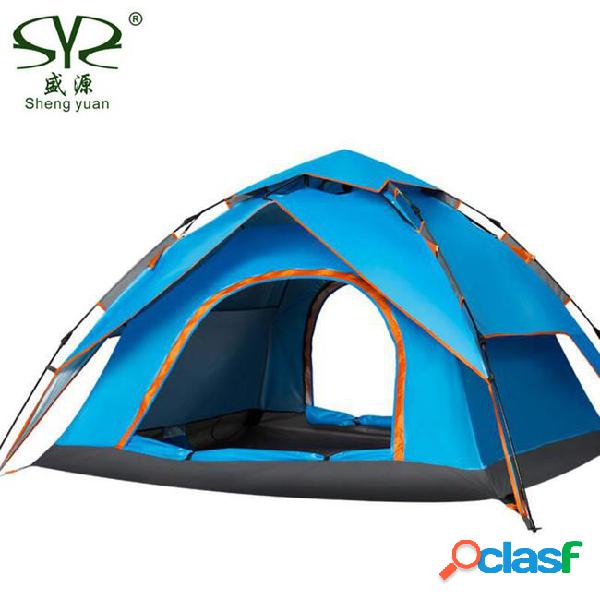 Outdoor camping tent automatic awning waterproof double