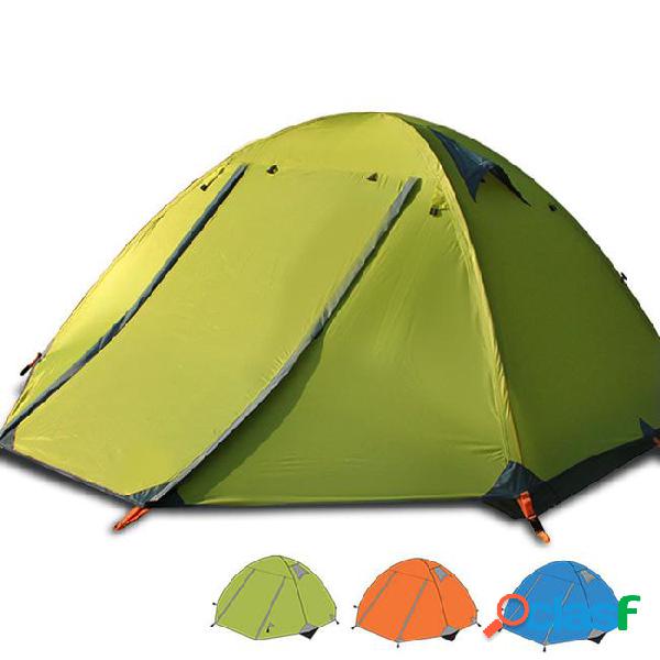 Outdoor portable 2 layers 2 doors camping tent 201t