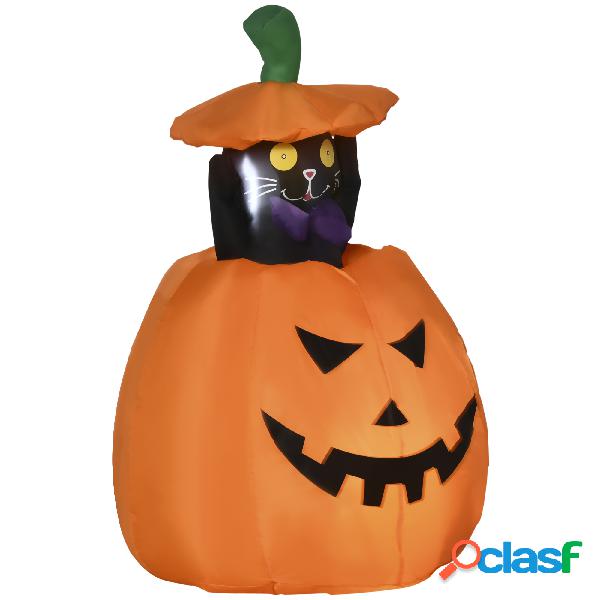 Outsunny Calabaza Inflable de Halloween con Gato Decoración