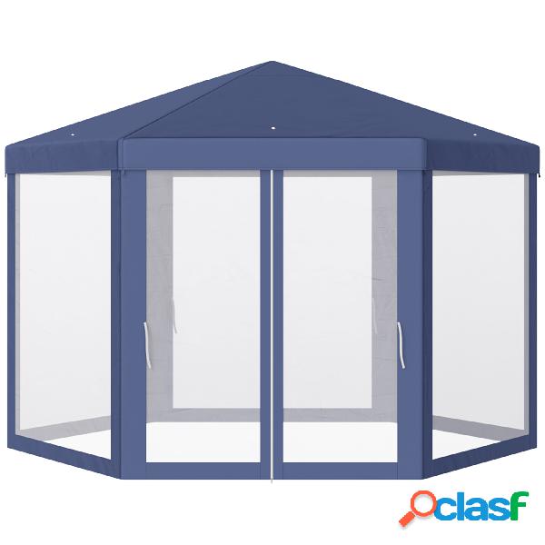 Outsunny Carpa Gazebo tipo Cenador Hexagonal con Mosquitera