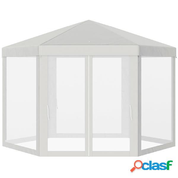 Outsunny Carpa Gazebo tipo Cenador Hexagonal con Mosquitera