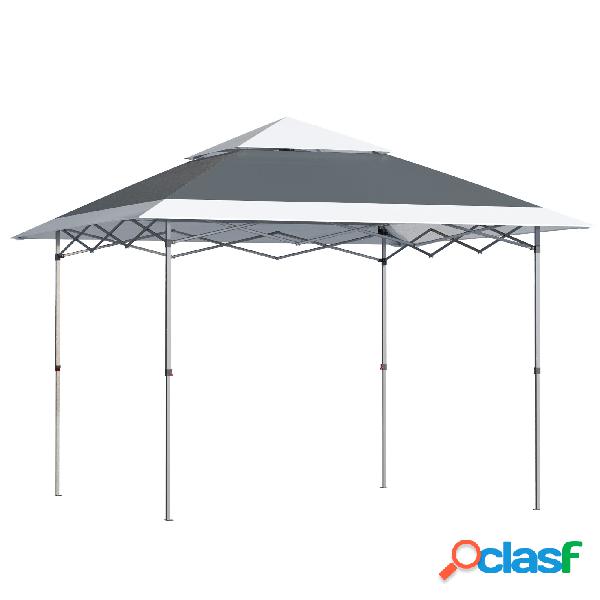 Outsunny Carpa de Fiesta Plegable 3,5x3,5 m Altura Ajustable