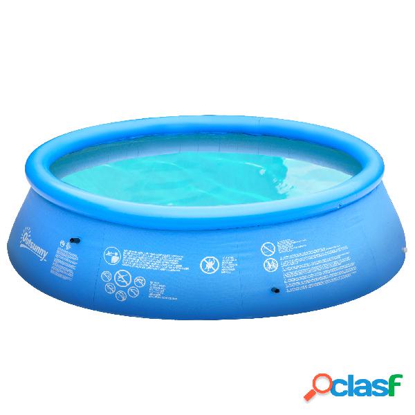 Outsunny Piscina Hinchable Redonda 4.000 Litros Ø274x76 cm