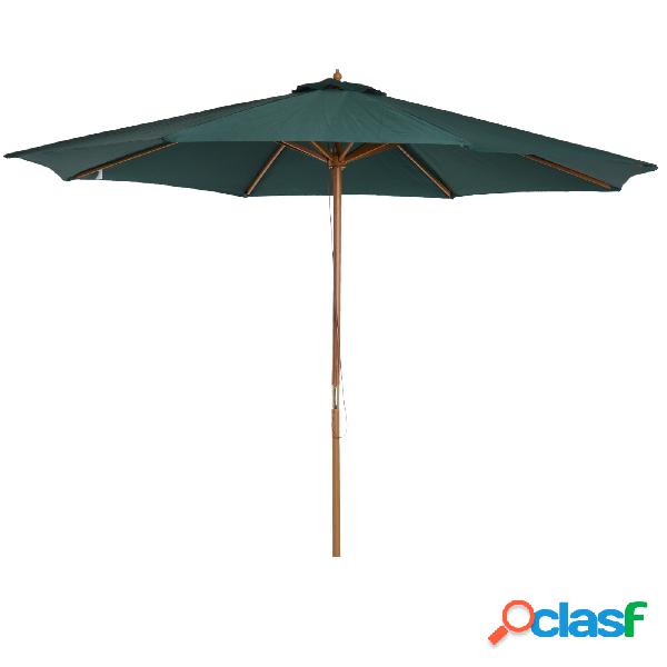 Outsunny Sombrilla Ø300x250 cm Parasol con Poste de Madera