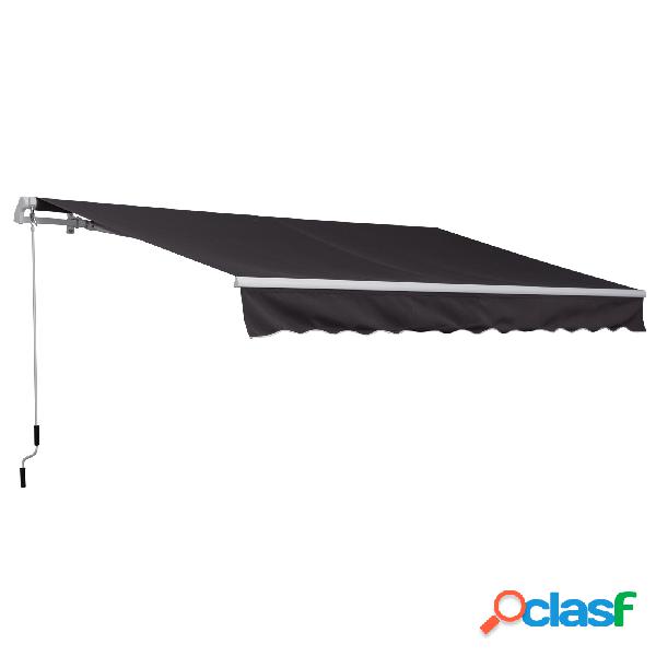 Outsunny Toldo Manual Plegable de Aluminio Toldo Patio