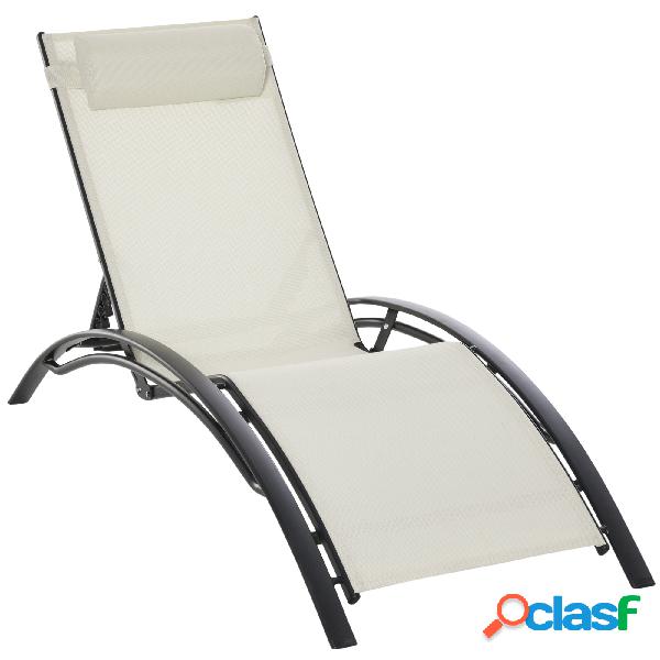 Outsunny Tumbona Reclinable con Respaldo Ajustable y