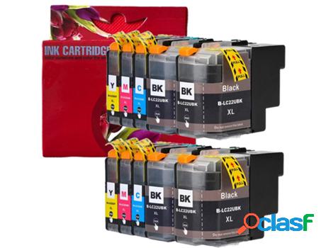 Pack 10 Cartuchos de Tinta Compatibles Brother LC22U