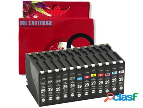 Pack 12 Cartuchos de Tinta Compatibles Canon PGI29 Pixma