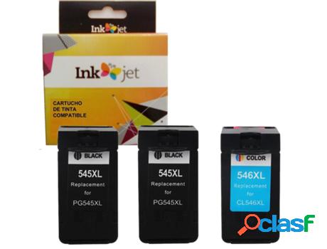 Pack 3 Cartuchos de Tinta Compatibles Canon PG545XL CL546XL