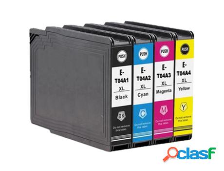 Pack 4 Cartuchos de Tinta Compatibles Epson C13T04A100