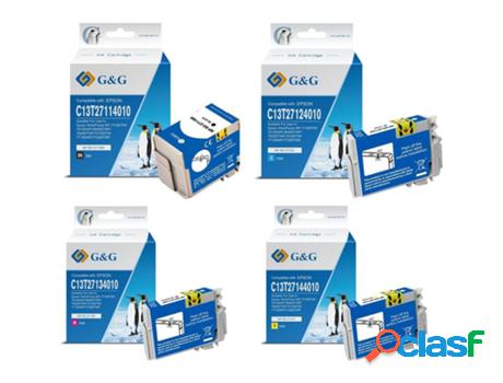 Pack 4 Cartuchos de Tinta Compatibles G&G Epson 27XL para