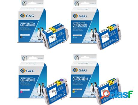 Pack 4 Cartuchos de Tinta Compatibles G&G Epson 34XL para