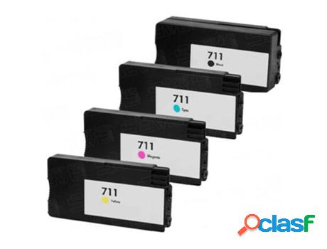 Pack 4 Cartuchos de Tinta Compatibles HP 711XL (CZ133A