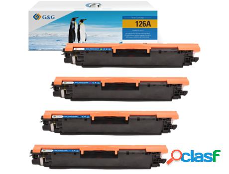 Pack 4 Tóners Compatibles G&G HP 126A/130A Ce310A/CF350A
