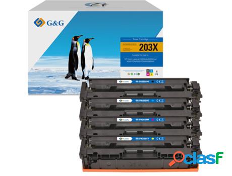 Pack 4 Tóners Compatibles G&G HP 203X/203A/201X/201A