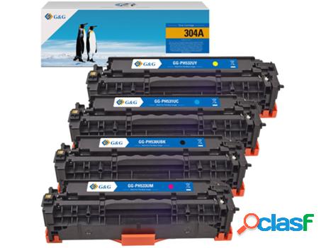 Pack 4 Tóners Compatibles G&G HP 304A/305X/305A/312X/312A