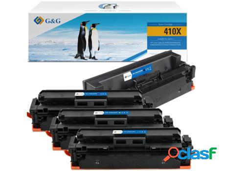 Pack 4 Tóners Compatibles G&G HP 410X CF410X CF411X CF412X