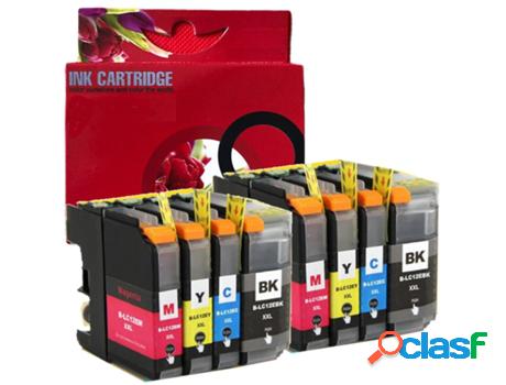 Pack 8 Cartuchos de Tinta Compatibles Brother LC12E LC-12EBK