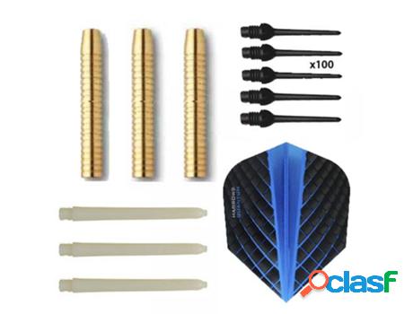 Pack Juego Dardos MANUEL GIL Eco Brass 2ba Azul + 100 puntas