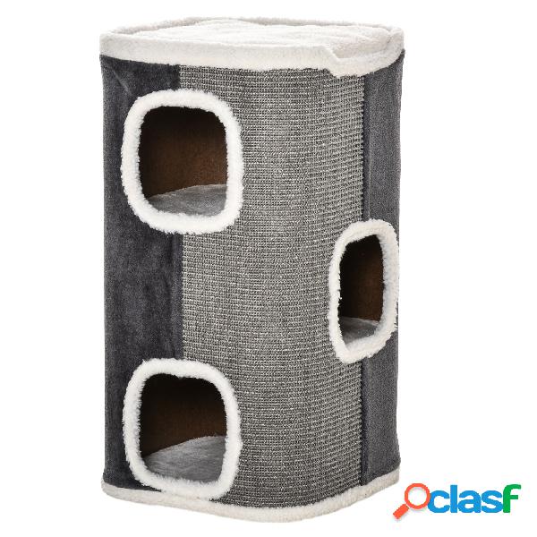 PawHut Barril Rascador para Gatos 74 cm de Altura Tonel de