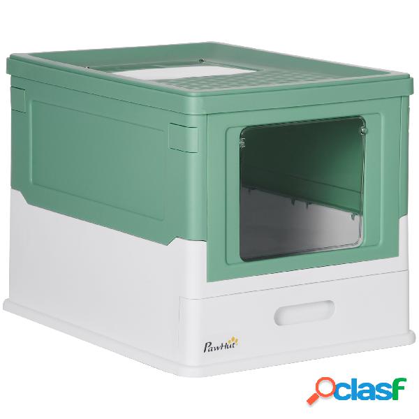 PawHut Caja de Arena Plegable para Gatos Arenero Cerrado