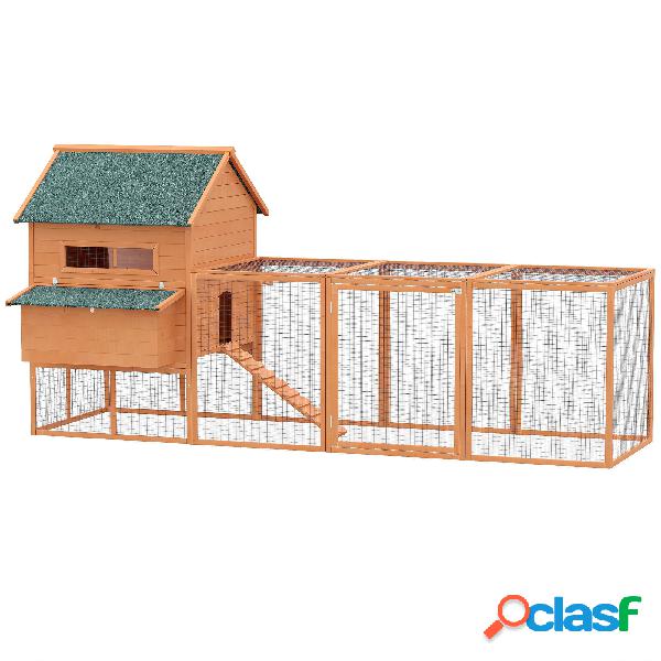 PawHut Gallinero de Exterior Madera Jaula para Gallinas