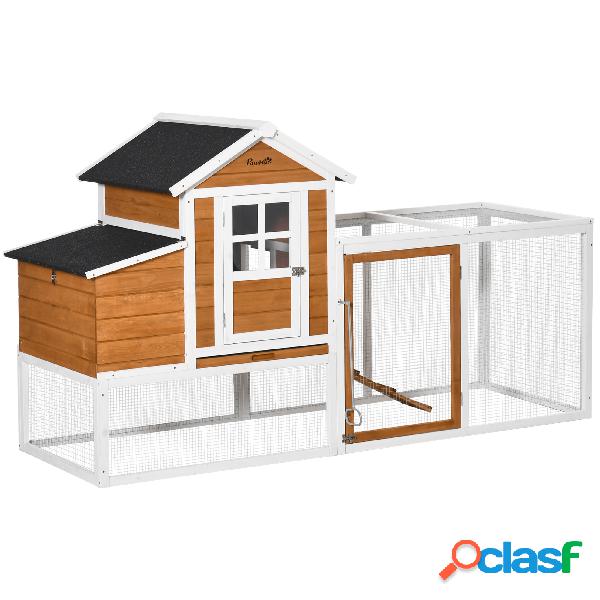 PawHut Gallinero de Madera Exterior Jaula para 2-4 Gallinas