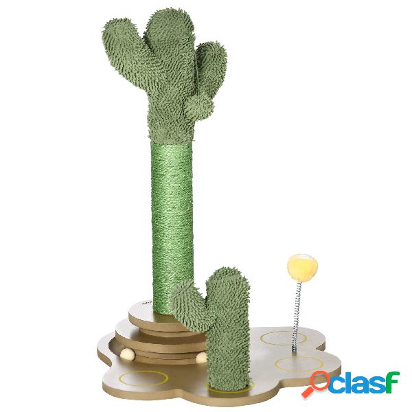 PawHut Mini Árbol Rascador para Gatos con Postes de Cactus