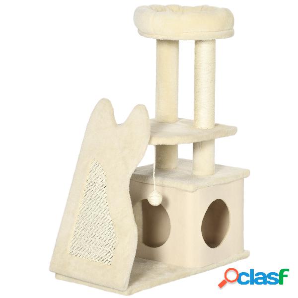 PawHut Árbol Rascador para Gatos Pequeños Altura 83cm