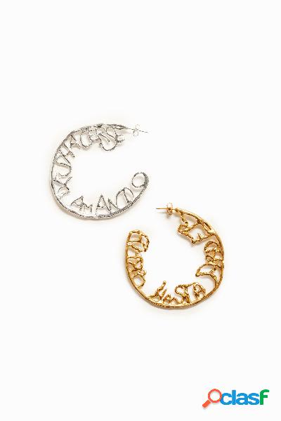 Pendientes XL baño oro plata Zalio - YELLOW - U