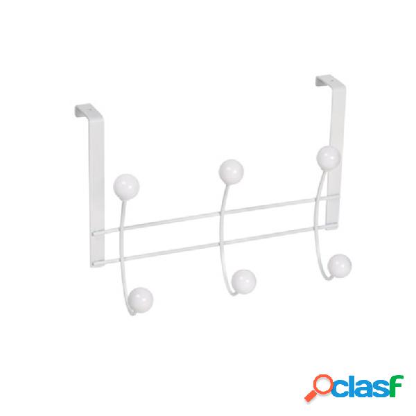 Percha sobrepuerta nesu blanco 6 bolas blancas