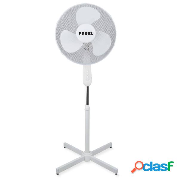 Perel Ventilador de pie blanco 40 cm