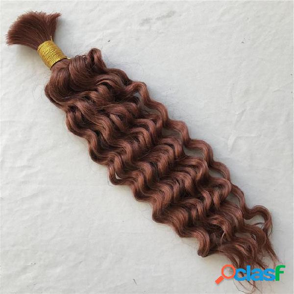 Peruvian human hair bulk deep wave bulk hair for braiding