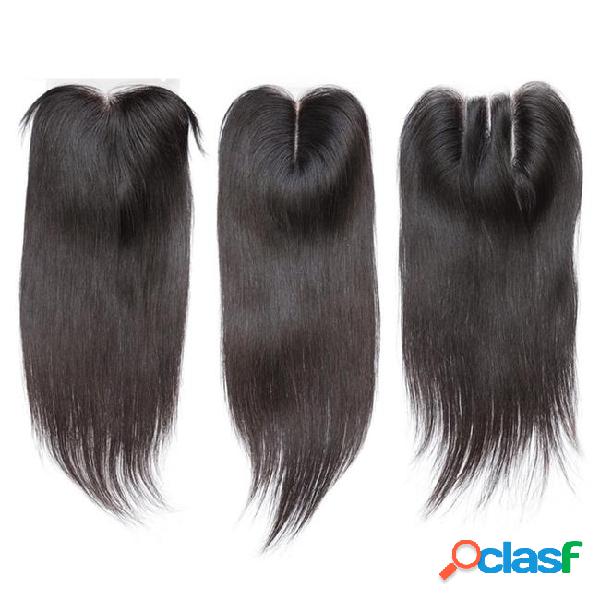 Peruvian virgin hair straight 4*4 lace top closure middle