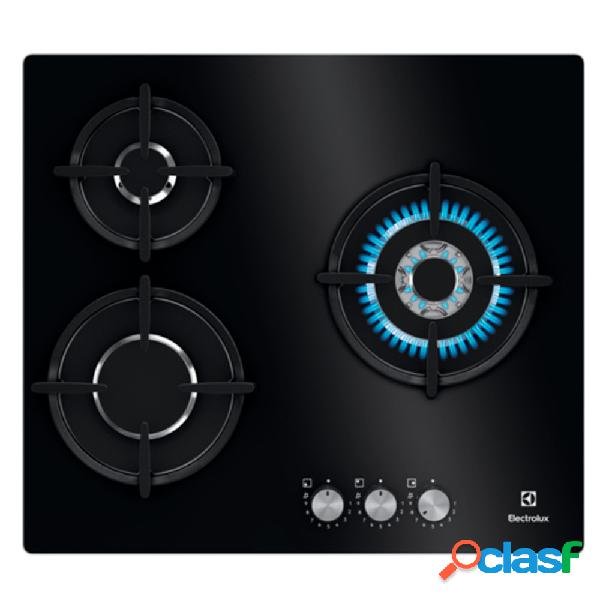 Placa Gas ELECTROLUX KGE6633NOK 3f Wok Negro