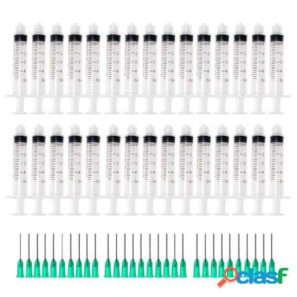 Plastic syringe 5ml with 1inch 14/18g blunt tip needles for