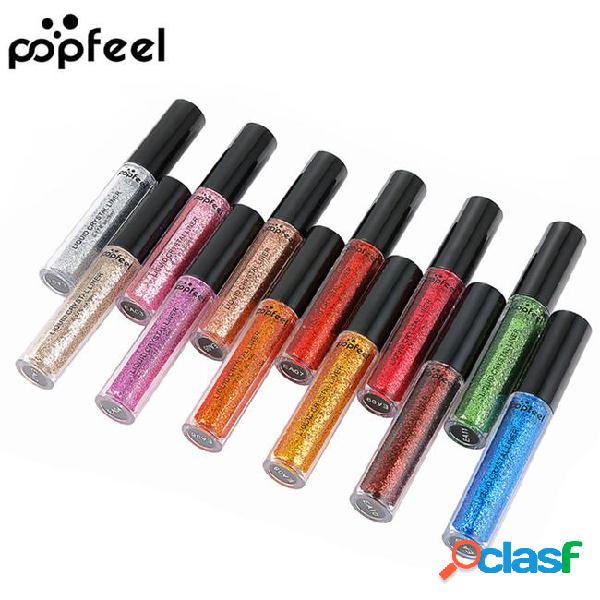 Popfeel glitter eyeshadow powders 12 colors crystal shiny