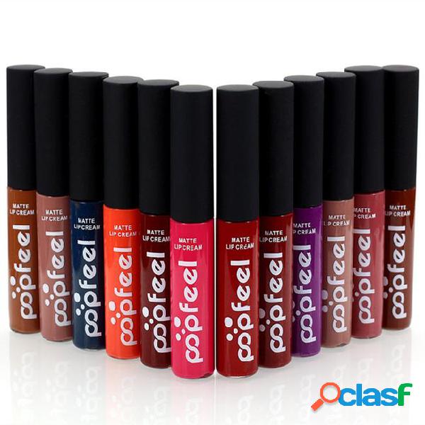 Popfeel matte lip gloss set 12 colors liquid lipstick long
