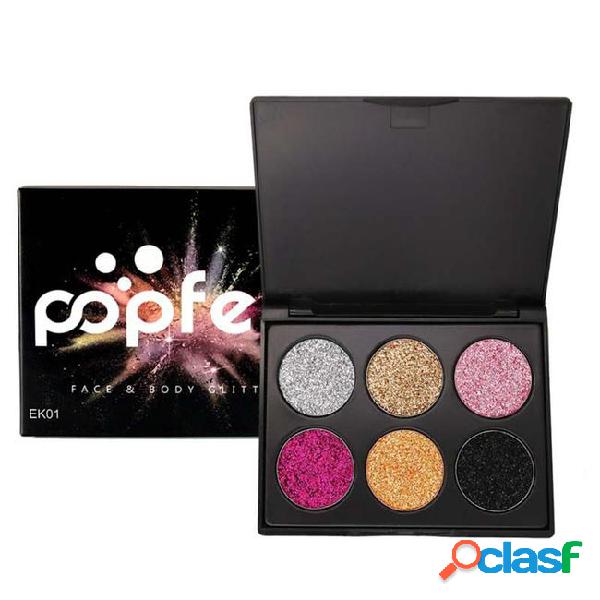 Popfeel newest 6 color shimmer glitter eye shadow matte long