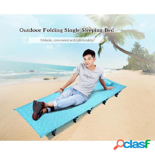 Portable camping folding bed single mat sleeping bed 100kg