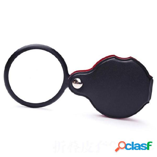 Portable mini black 50mm 10x hand-hold reading magnifying