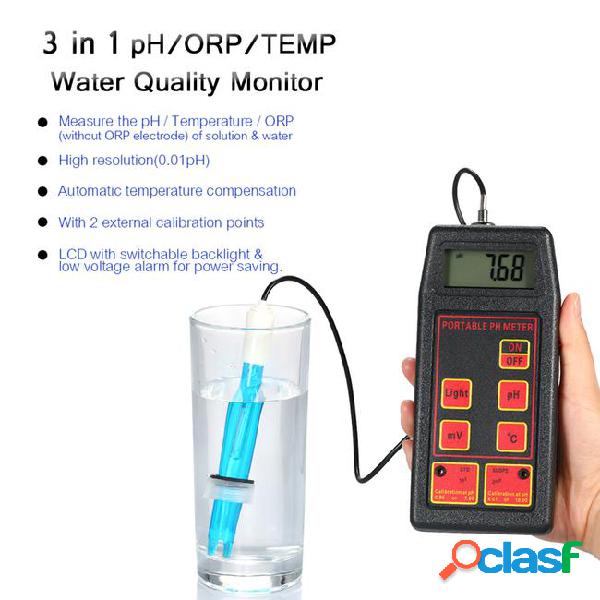 Portable ph/orp/temp meter water detector multi-parameter