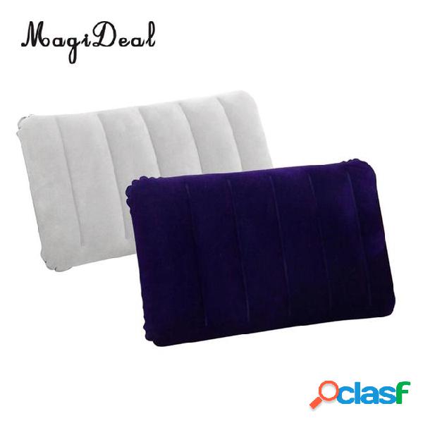 Portable travel inflatable pillow, outdoor journey flocking