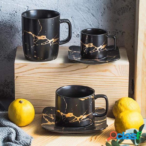 Preferred ceramic tea cup and saucer set creative golden